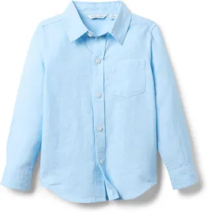 Janie and Jack Boys' Linen Roll-up Shirt (Toddler/Little Big Kid)