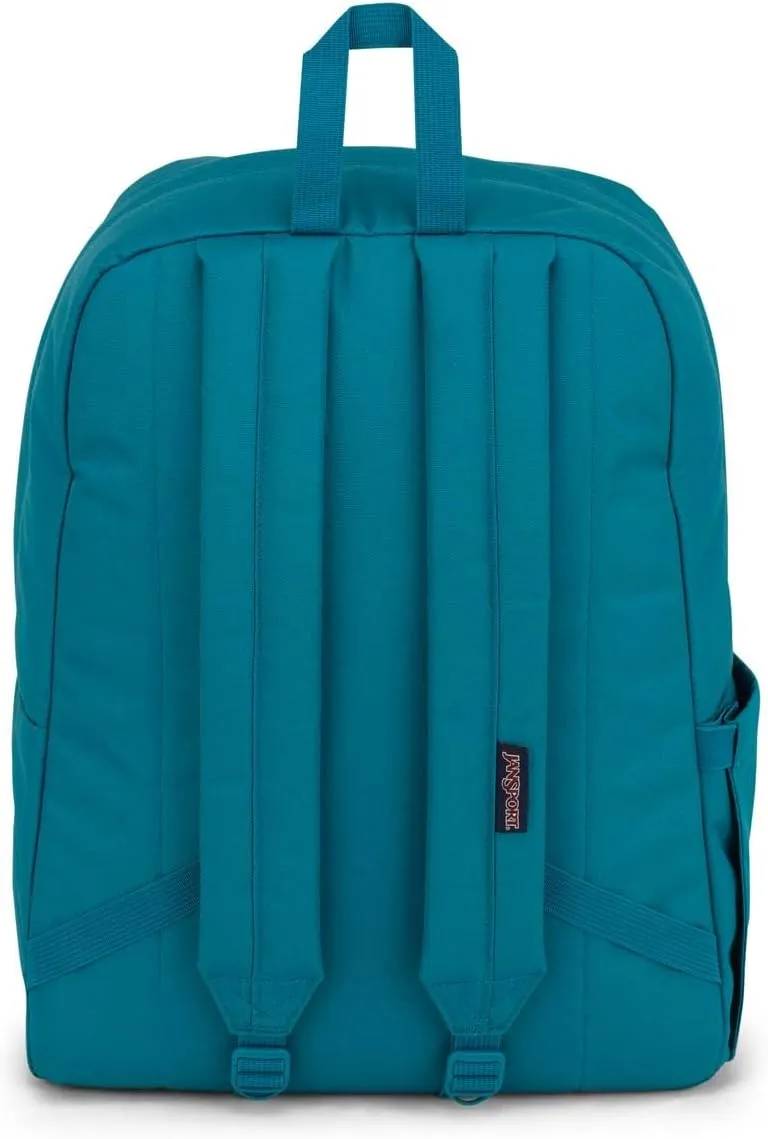 JanSport Superbreak Plus FX Backpack - Work, Travel, or Laptop Bag with Water Bottle Pocket - Party Hearts Green