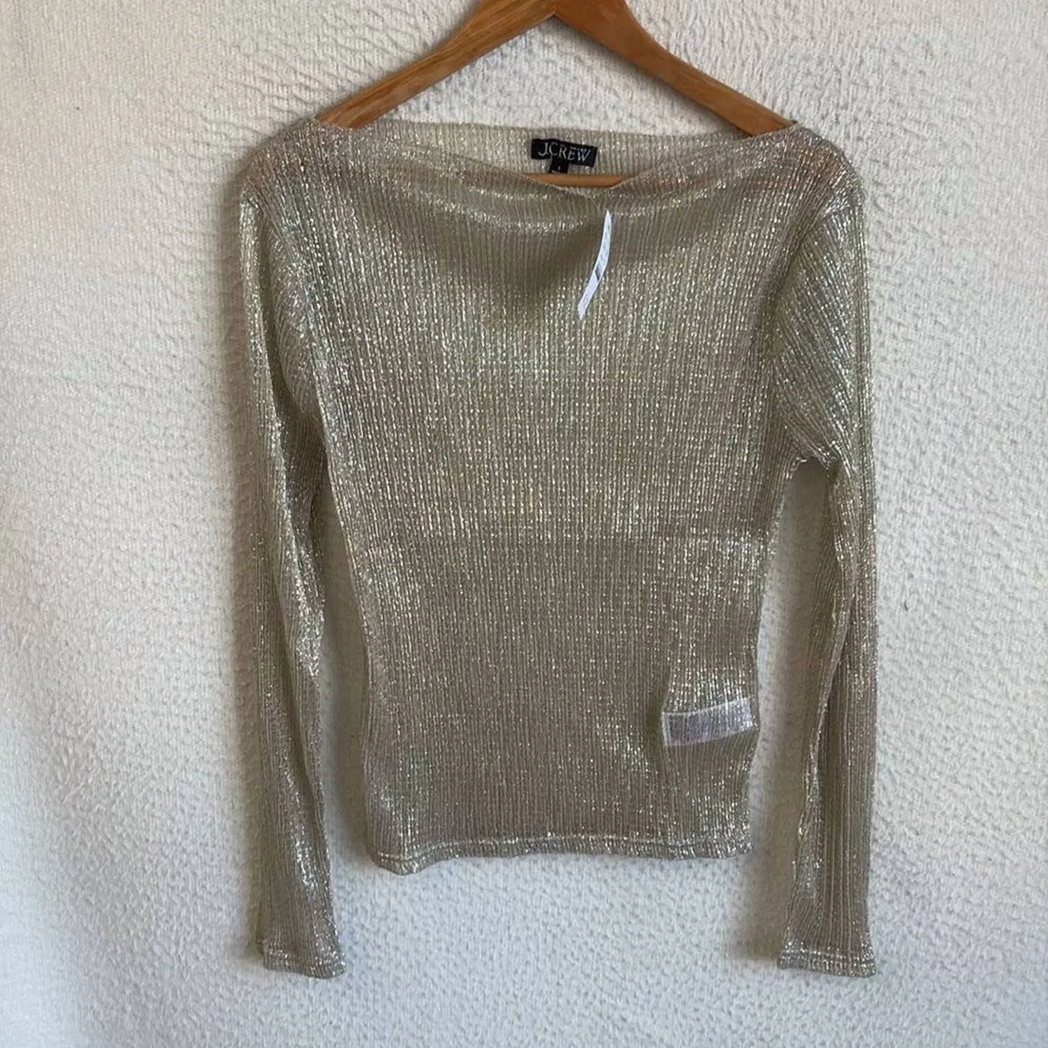 J.Crew - Women's Sheer Metallic Boatneck Top