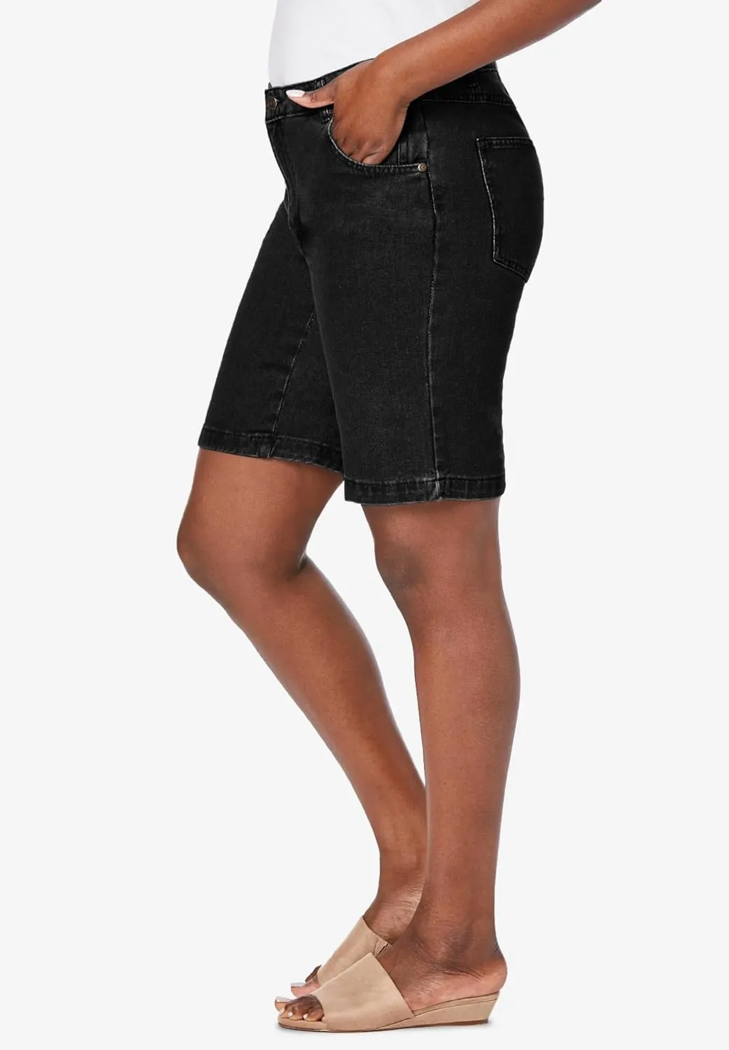 Jessica London Women's Plus Size Classic Cotton Denim Shorts