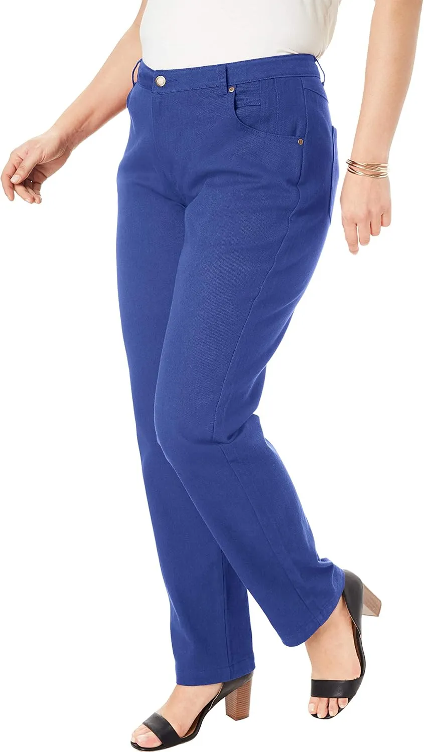 Jessica London Women's Plus Size Classic Cotton Denim Straight-Leg Jean