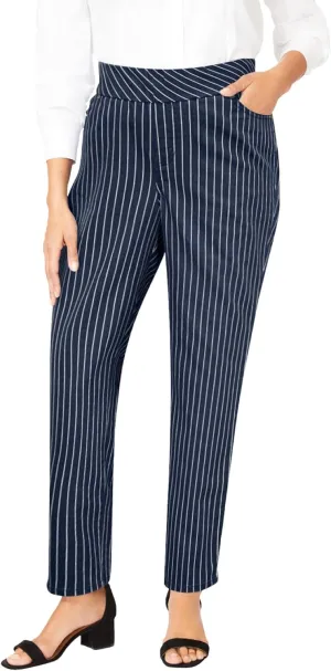 Jessica London Women's Plus Size Tall Comfort Waist Stretch Denim Straight Leg Jean