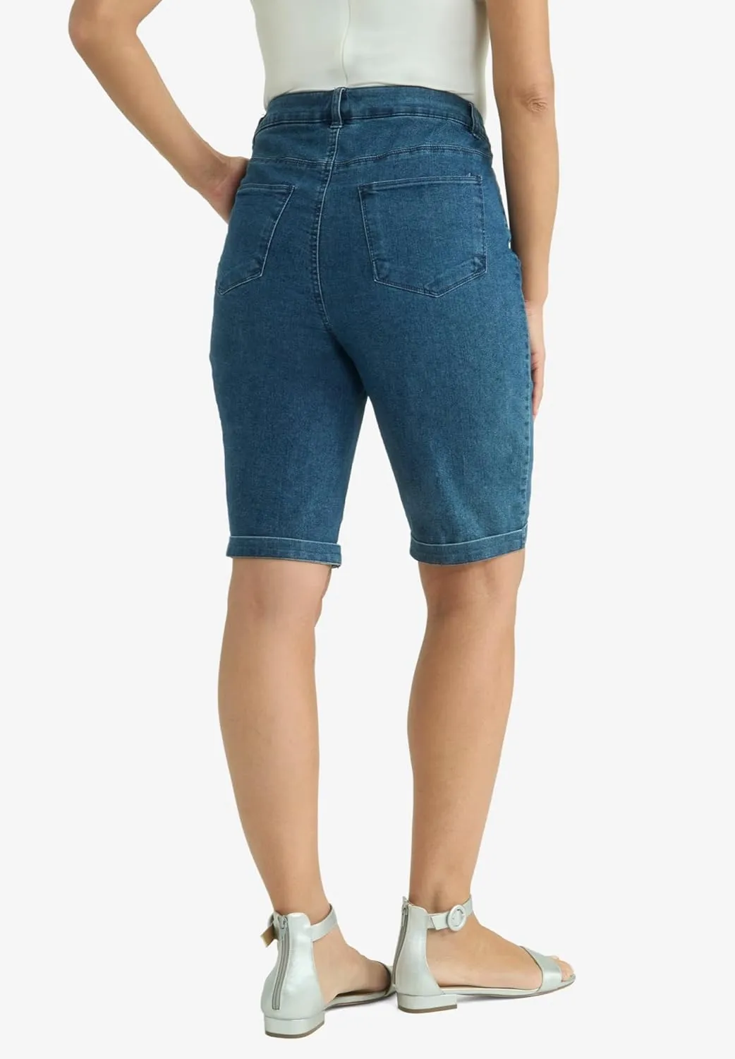 Jessica London Women's Plus Size True Fit Stretch Denim Bermuda Short