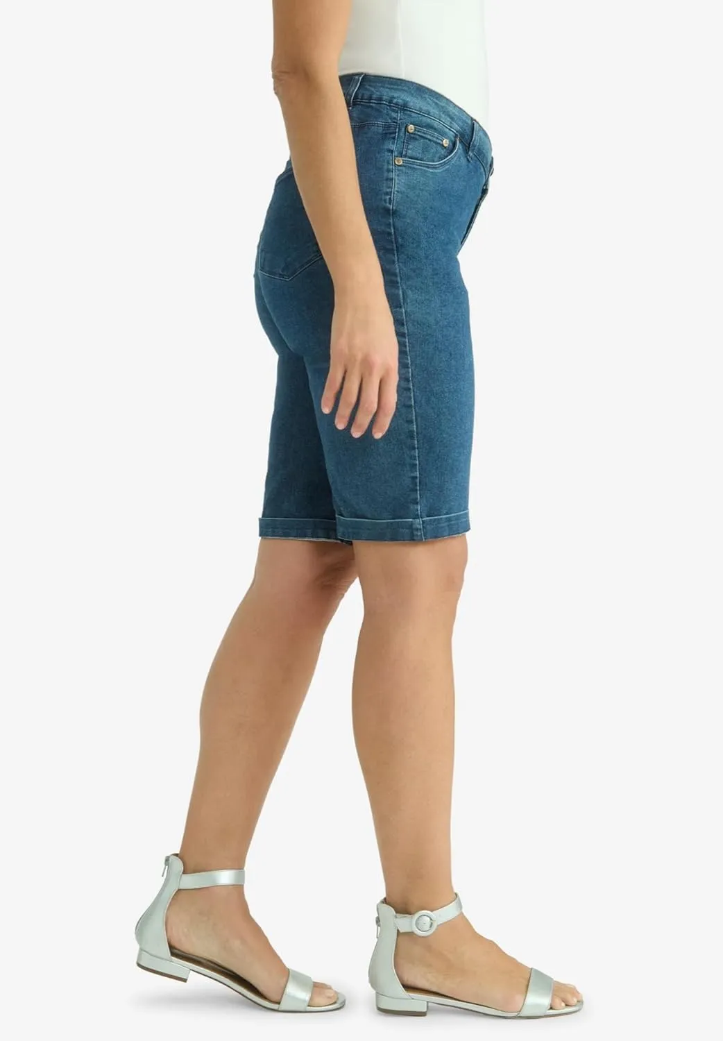Jessica London Women's Plus Size True Fit Stretch Denim Bermuda Short