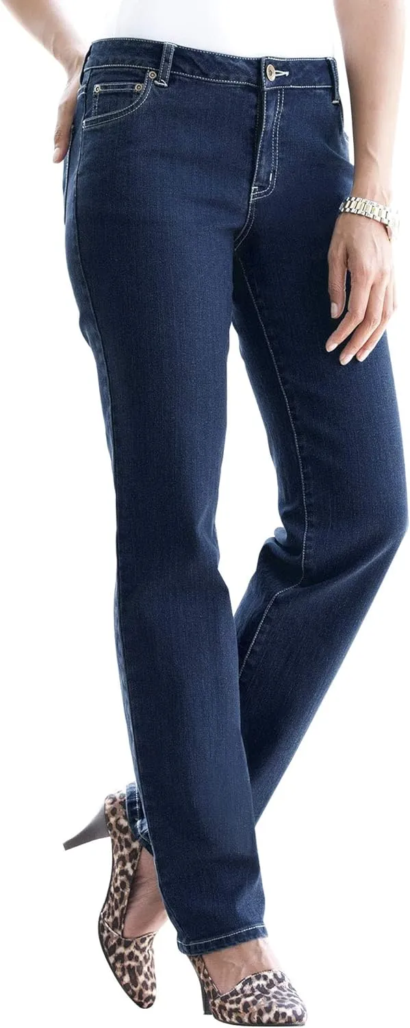 Jessica London Women's Plus Size True Fit Stretch Denim Straight Leg Jean