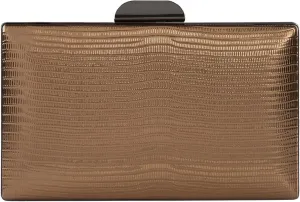 JNB Women's Metallic Material Hard Case Evening Party Clutch