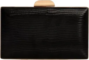 JNB Women's Metallic Material Hard Case Evening Party Clutch