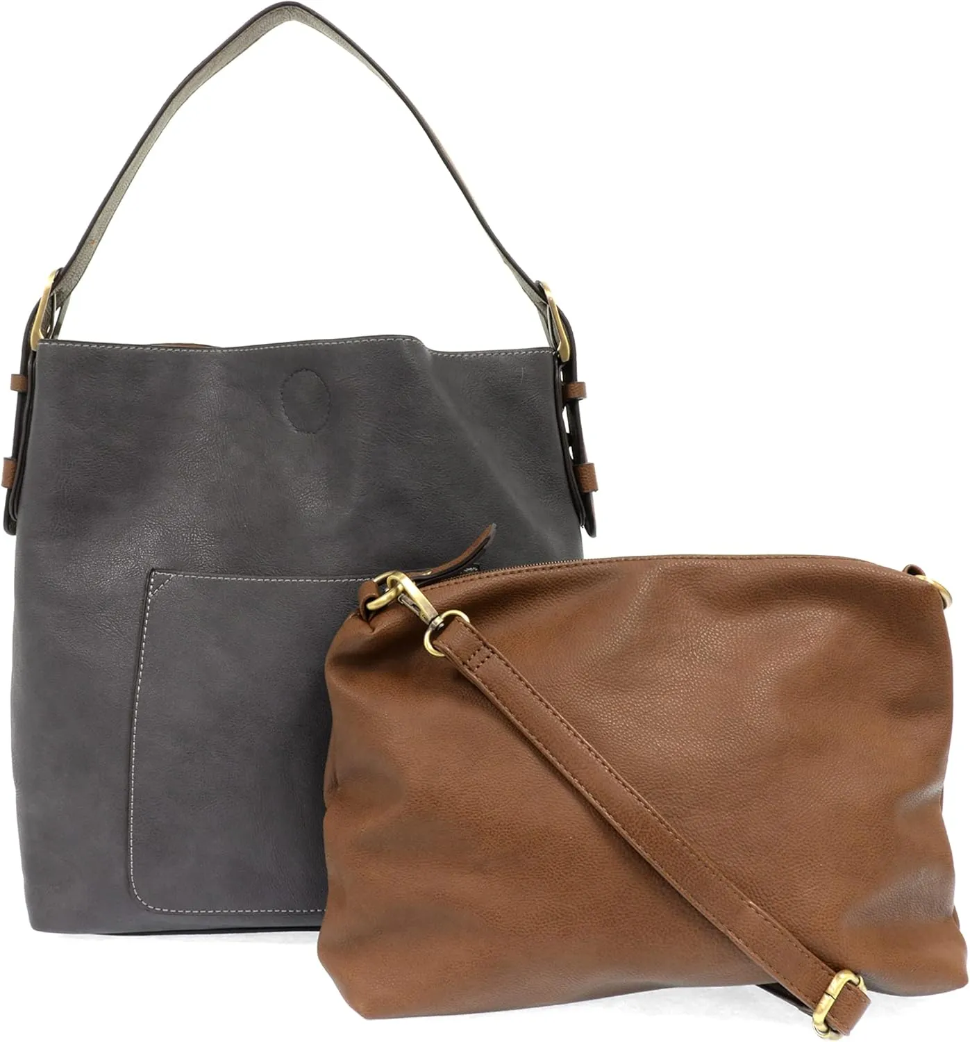 Joy Susan Womens Faux Leather: Hobo 2-in-1 Handbag