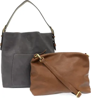 Joy Susan Womens Faux Leather: Hobo 2-in-1 Handbag