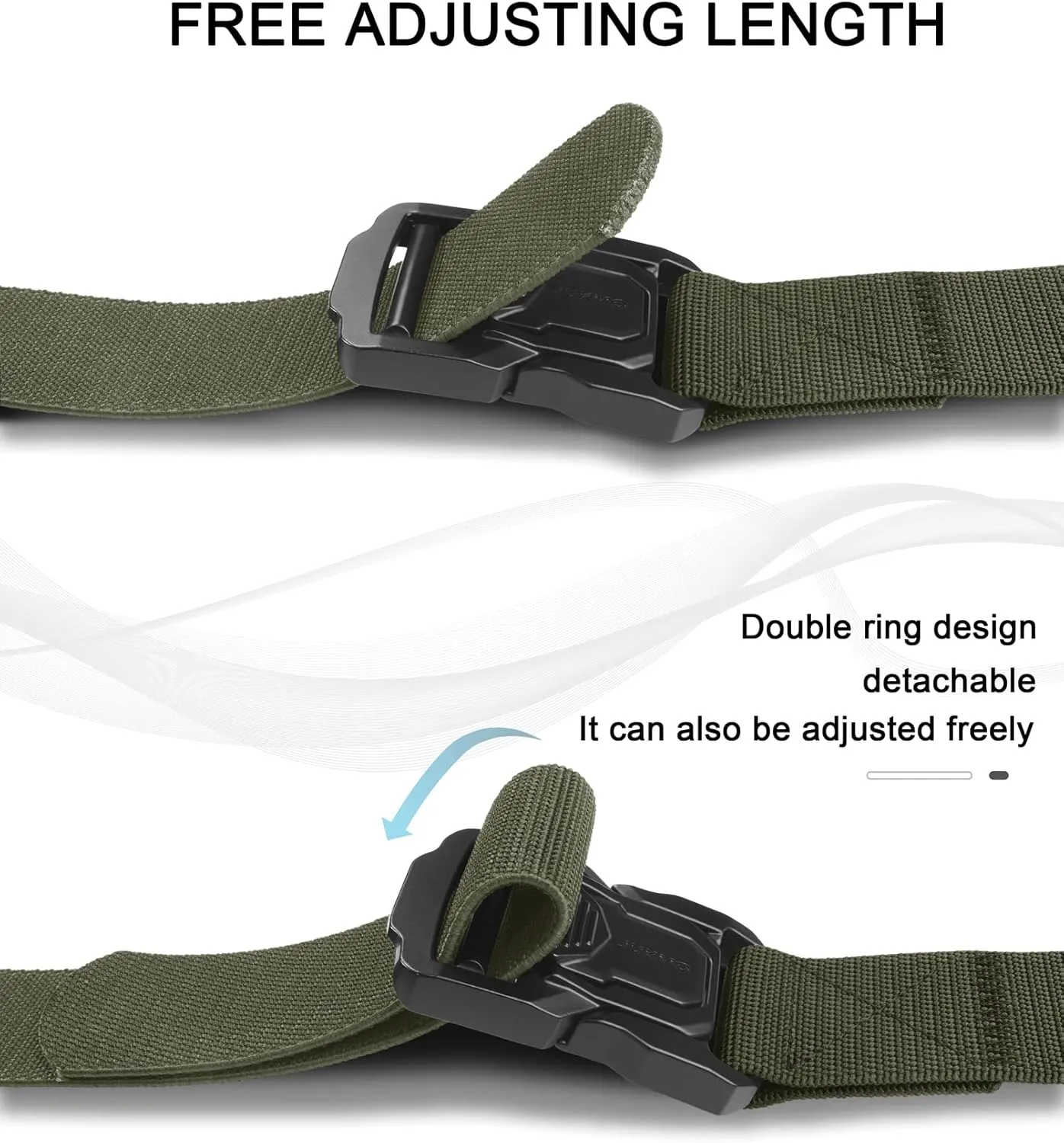 JUKMO Tactical Belt for Men, Military Rigger 1.5" Nylon Web Work Belt with Quick Release Heavy Duty Buckle