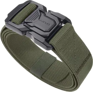 JUKMO Tactical Belt for Men, Military Rigger 1.5" Nylon Web Work Belt with Quick Release Heavy Duty Buckle