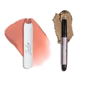 Julep Eyeshadow 101 Crème to Powder Waterproof Eyeshadow Stick, Taupe Shimmer &It's Balm: Tinted Lip Balm   Buildable Lip Color -Velvet Nude - Natural Gloss Finish