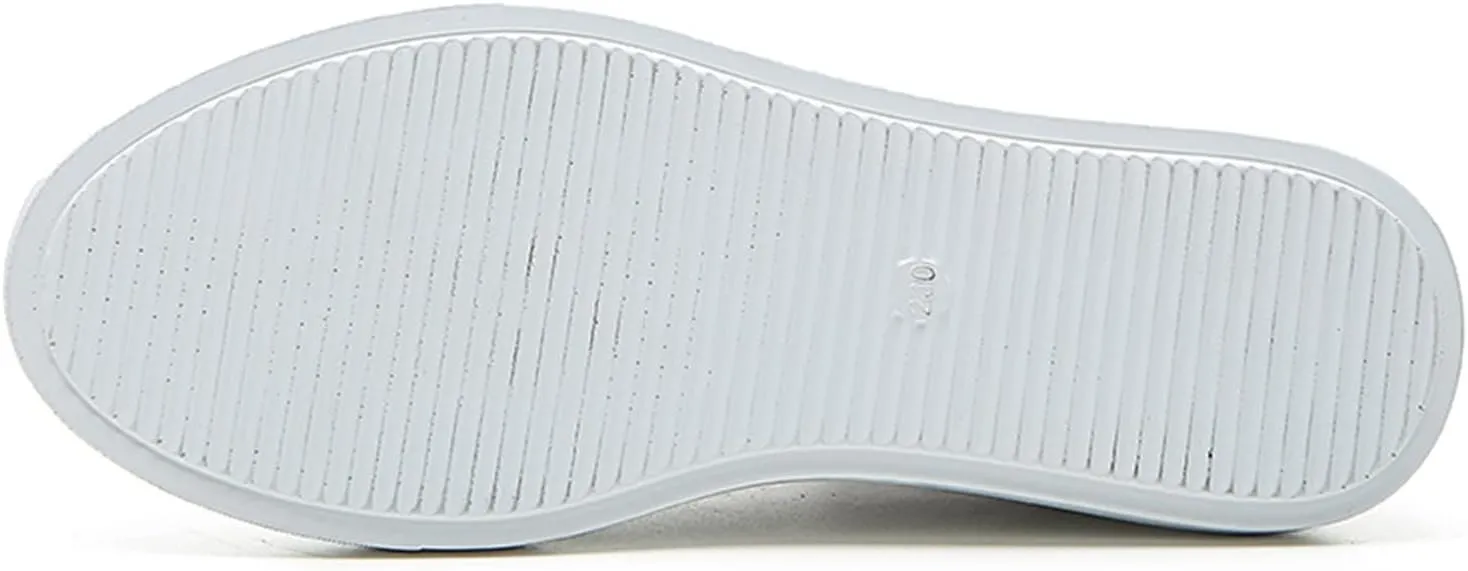 Julymens Women's Platform Lace-Up Sneakers Hidden Wedge Heel Faux Leather Casual Sports Shoes