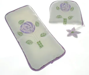 Justina Claire Jewlry Purse/Eyeglasses Case Gift Set in a Mackintosh Purple Rose Design