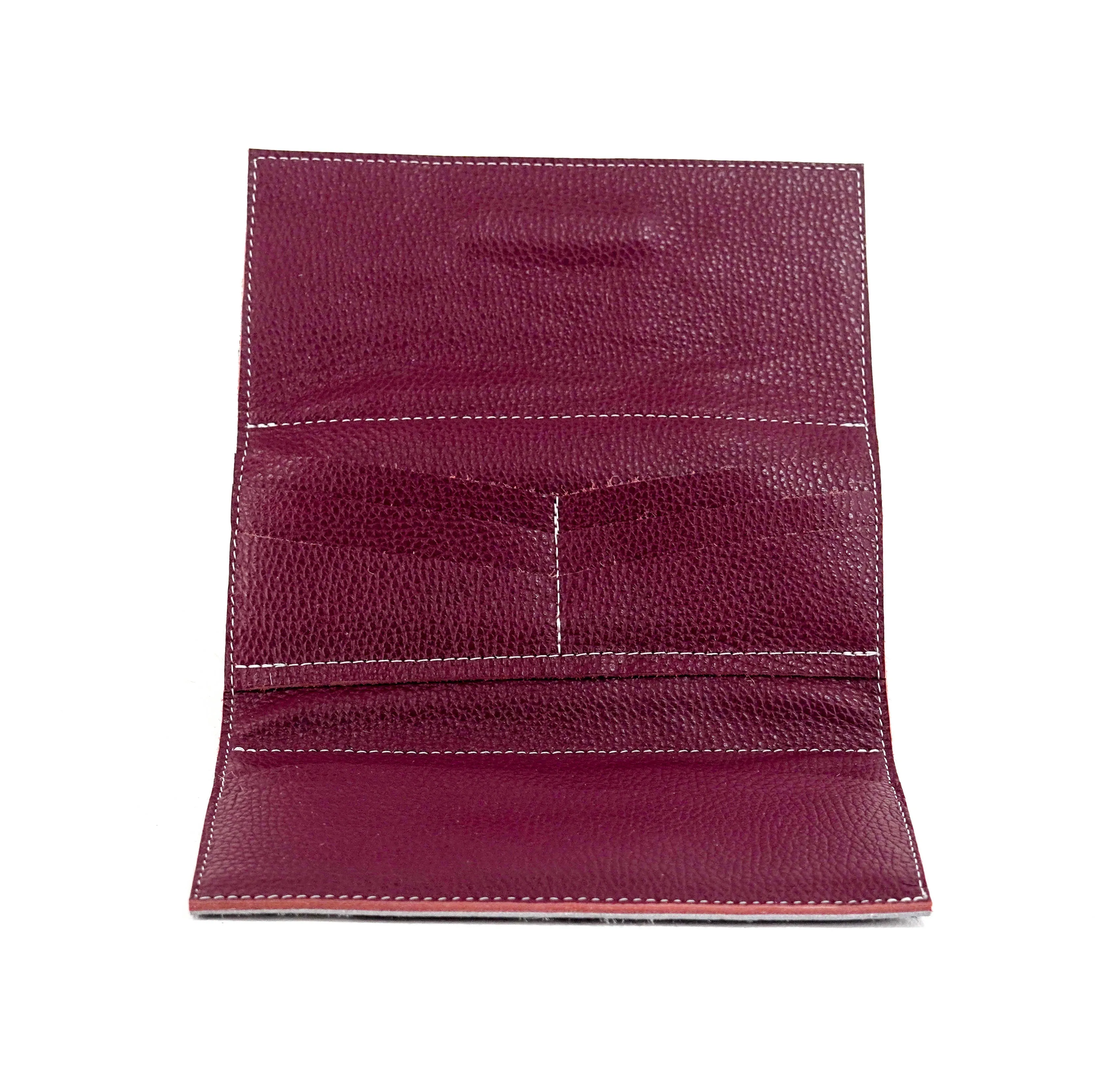 Kacey Wallet - Black & White w/ Burgundy Tool