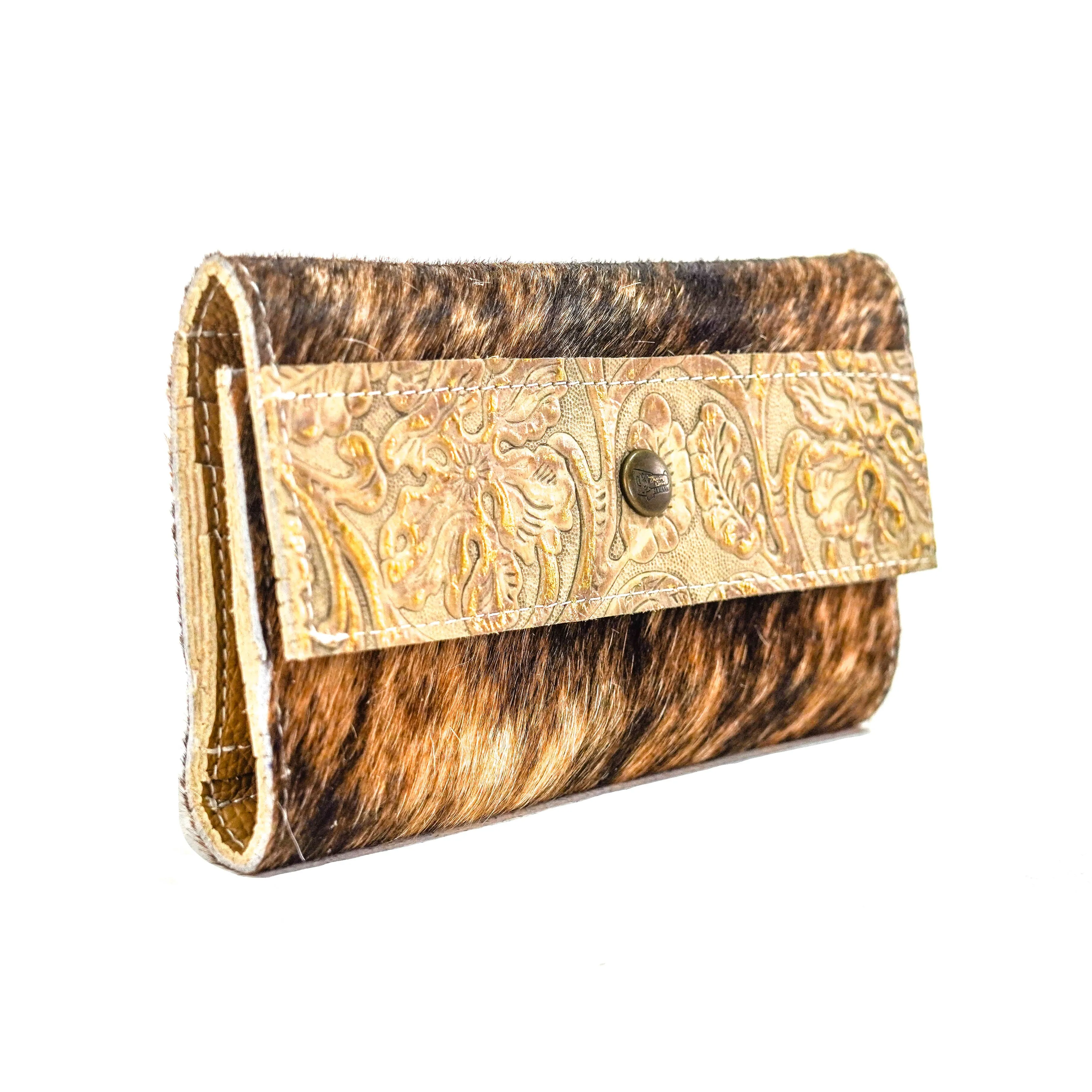 Kacey Wallet - Brindle w/ Golden Tool