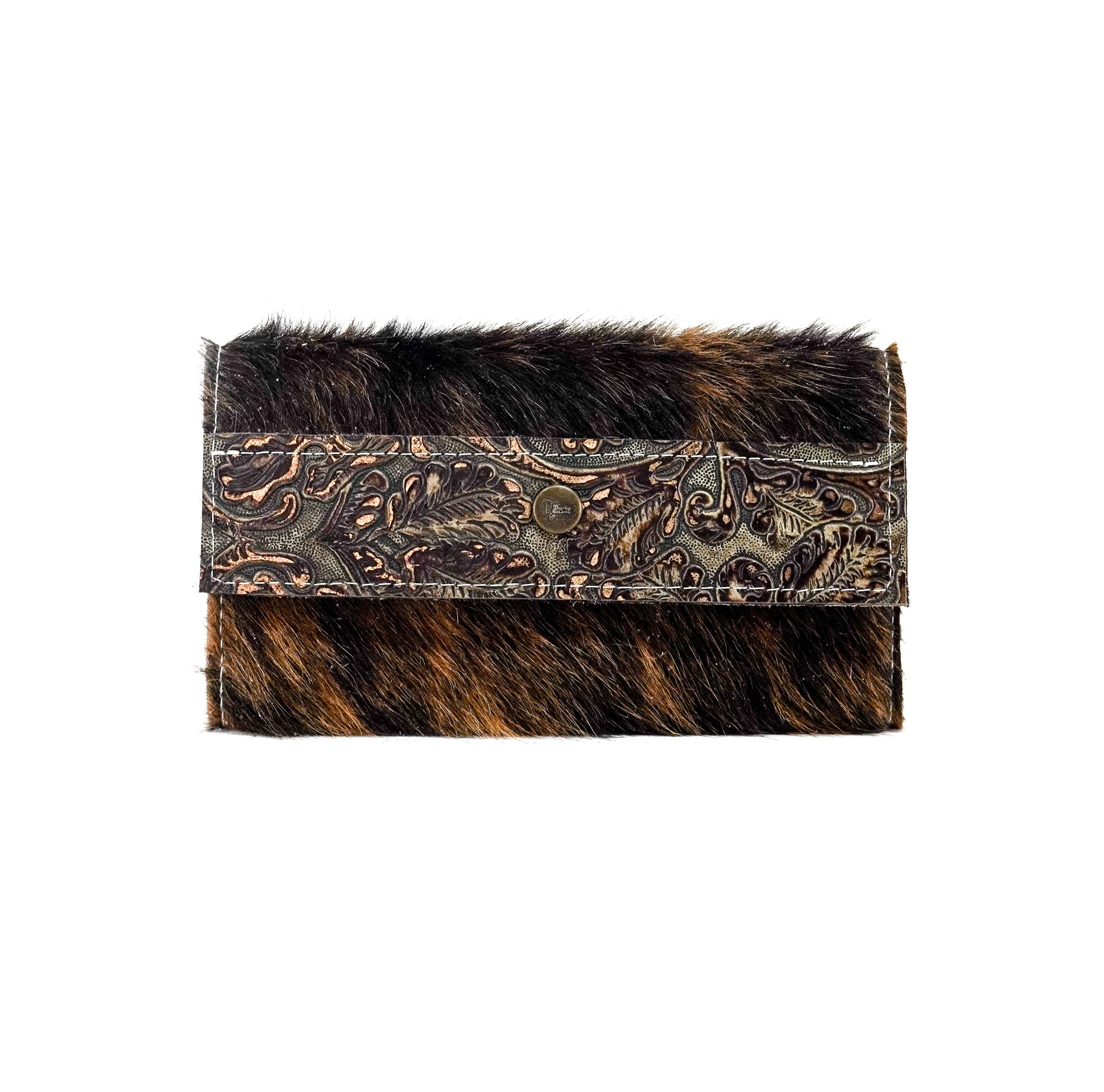 Kacey Wallet - Dark Brindle w/ Gilded Tool