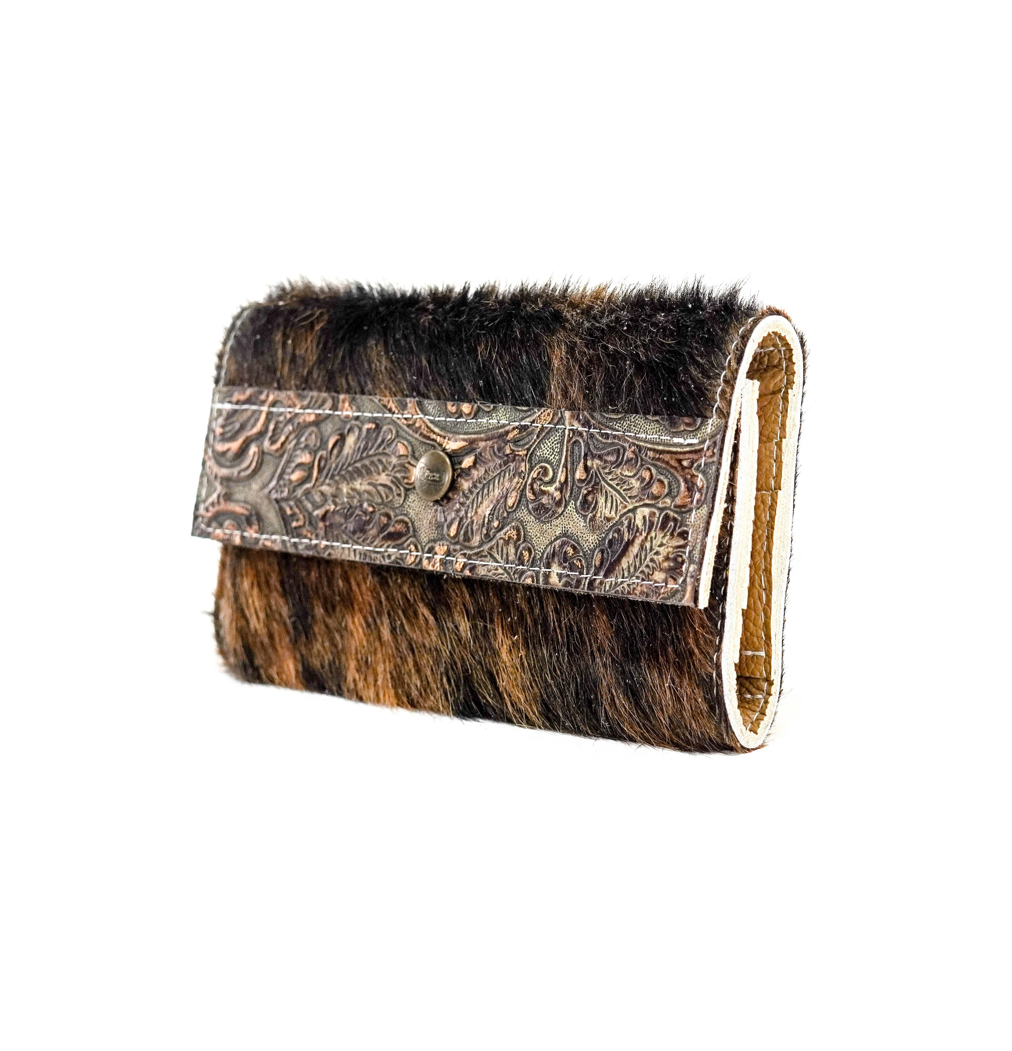Kacey Wallet - Dark Brindle w/ Gilded Tool