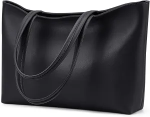 KALIDI Tote Bag Zipper Shoulder Bag Faux Leather Purses Satchel for Women Large Casual Handbag Work Dating College