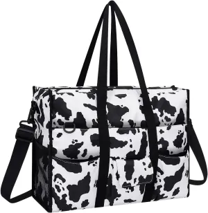 Kamo Utility Tote Bag for Women Travel Shoulder Bag with 21 Pockets & Laptop Compartment Zip Top Foldable Teacher Tote Bag for Teacher/Work Women