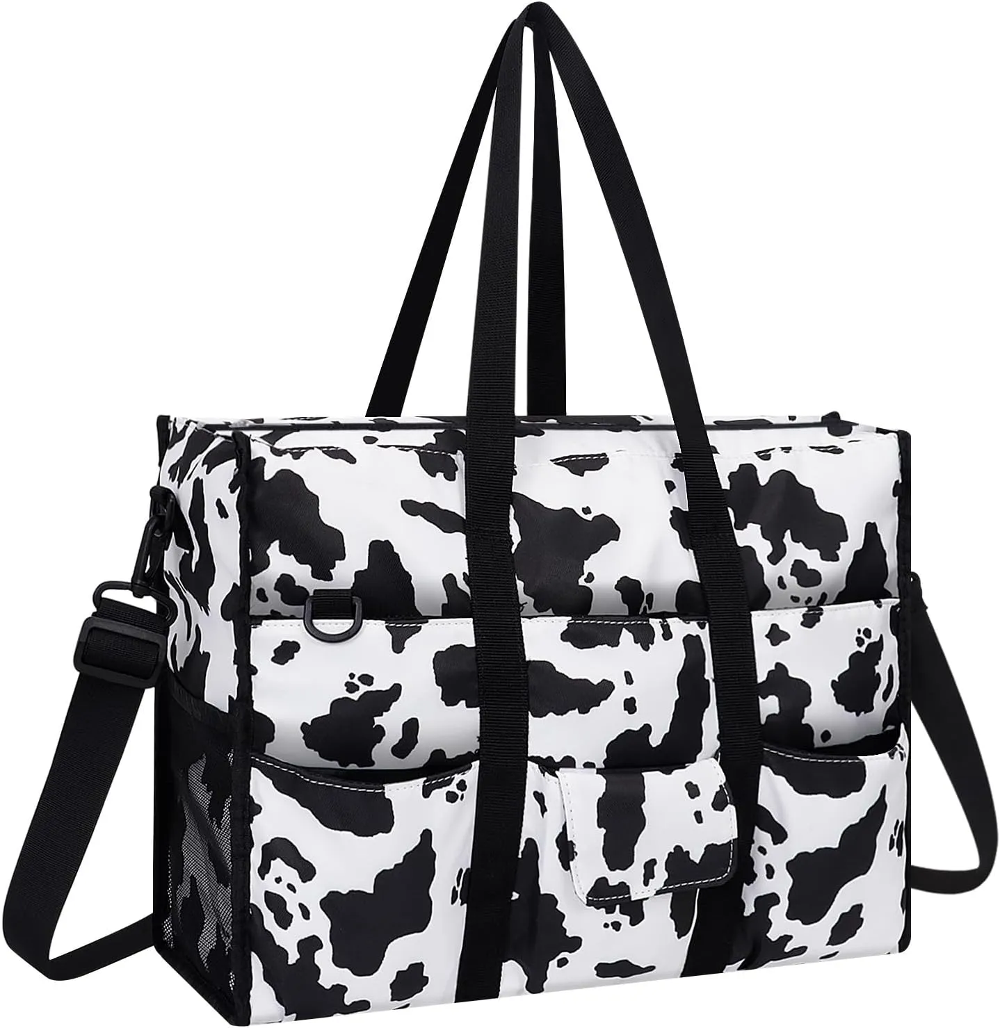 Kamo Utility Tote Bag for Women Travel Shoulder Bag with 21 Pockets & Laptop Compartment Zip Top Foldable Teacher Tote Bag for Teacher/Work Women