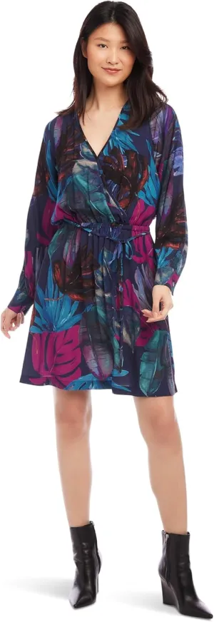 Karen Kane Women's Long Sleeve Faux Wrap Dress