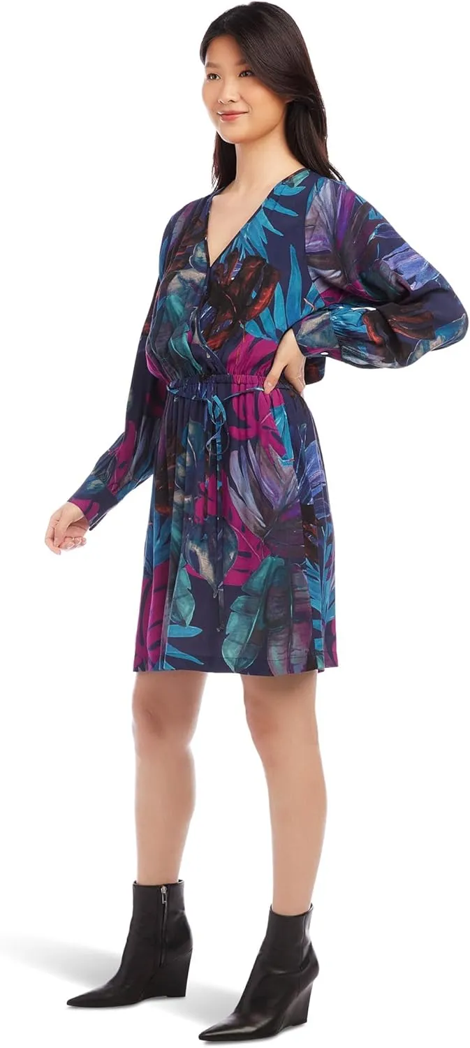 Karen Kane Women's Long Sleeve Faux Wrap Dress