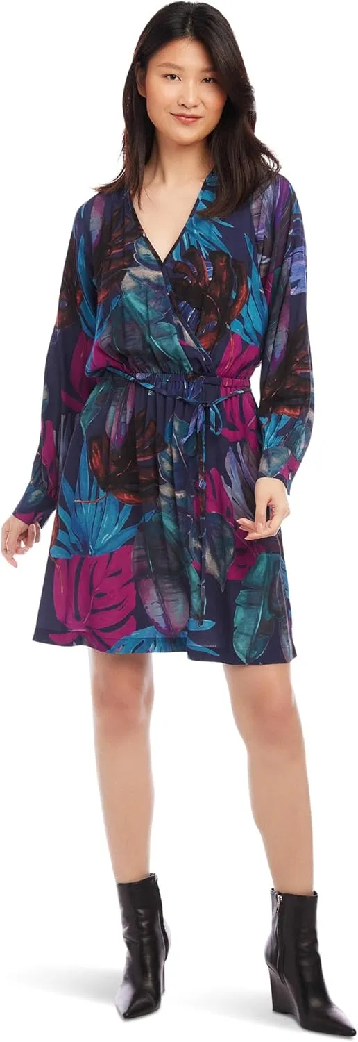 Karen Kane Women's Long Sleeve Faux Wrap Dress