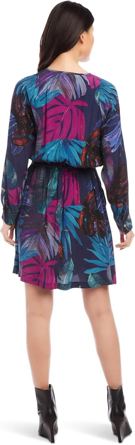Karen Kane Women's Long Sleeve Faux Wrap Dress