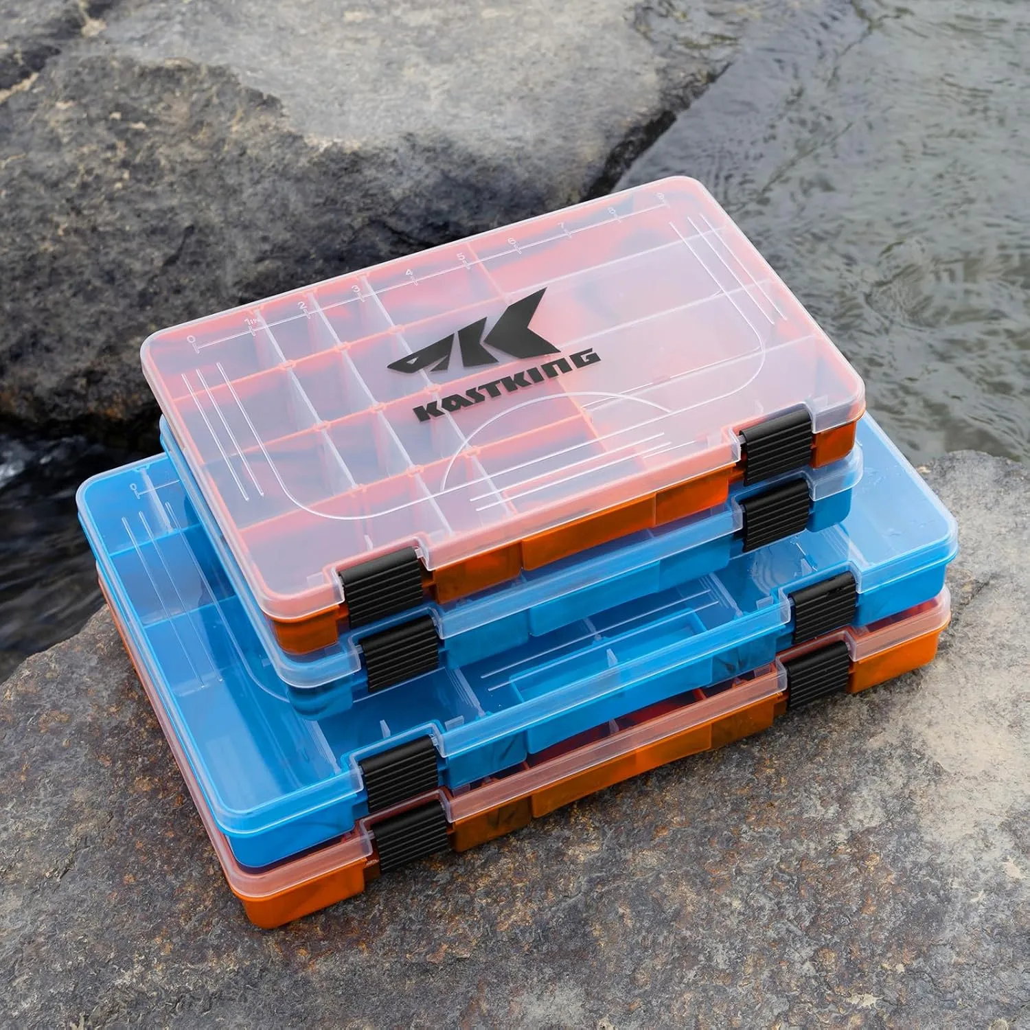KastKing Bait Vault Camouflage Tackle Box, Plastic Tackle Trays, Fishing Tackle Box Storage Organizer with Removable Dividers, 2 Packs /4 Packs Lure Boxes Terminal Tackle Storage