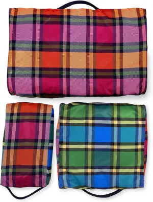 Kate Spade New York Set of 3 Packing Cubes for Suitcase, Travel Organizers Small, Medium, Large with Handles, Grand Plaid Duo