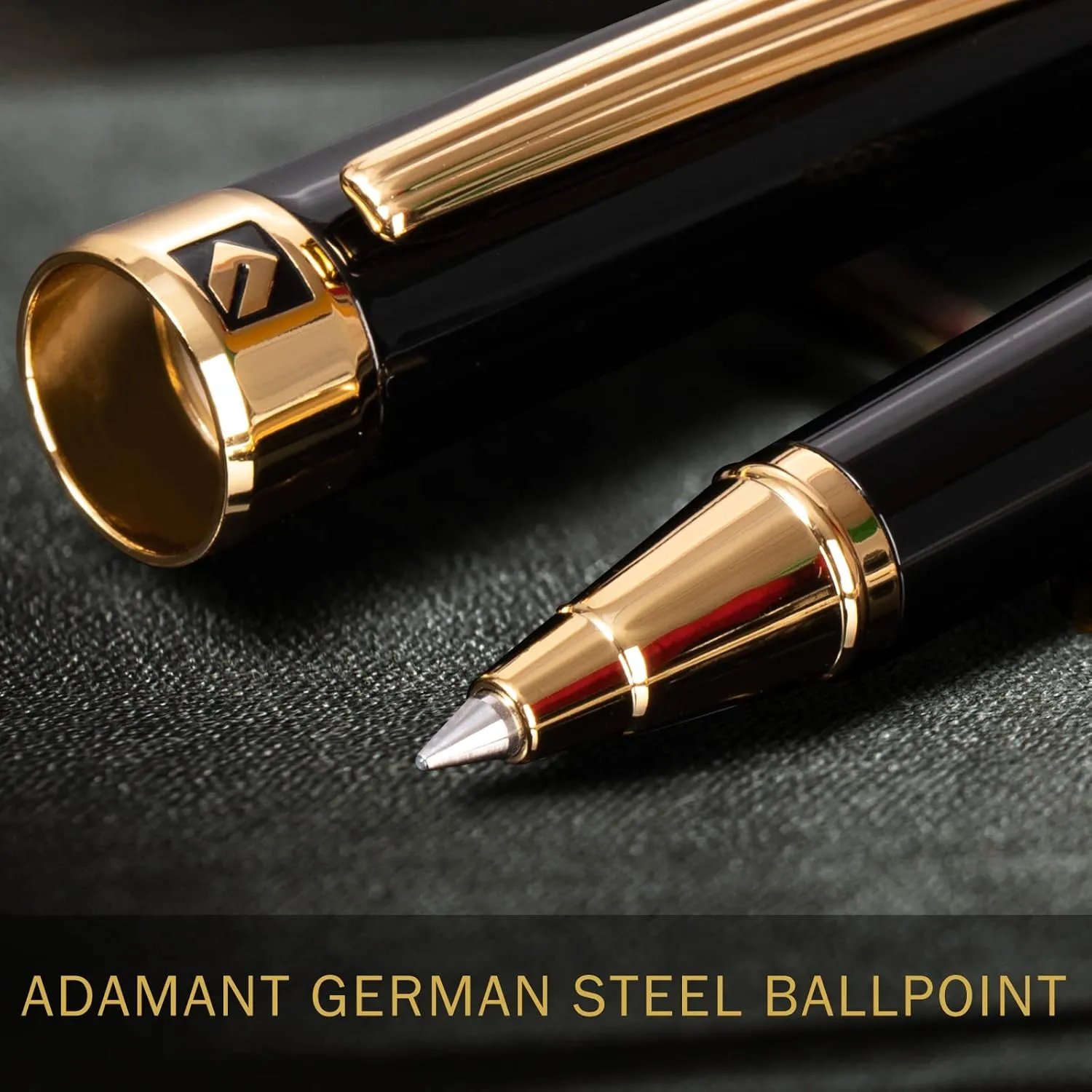 KEYZOR Luxury Writing Rollerball Pen With Schmidt Refill,Metal Pen Of 24k Gold Trim,Fancy Pen Gift Set For Men&Women In Executive Offices Business