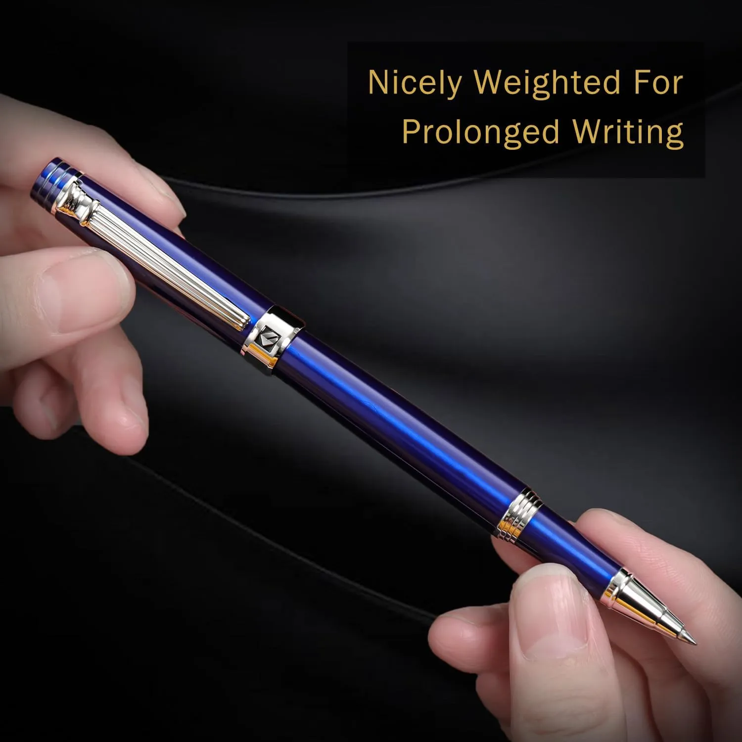 KEYZOR Luxury Writing Rollerball Pen With Schmidt Refill,Metal Pen Of 24k Gold Trim,Fancy Pen Gift Set For Men&Women In Executive Offices Business