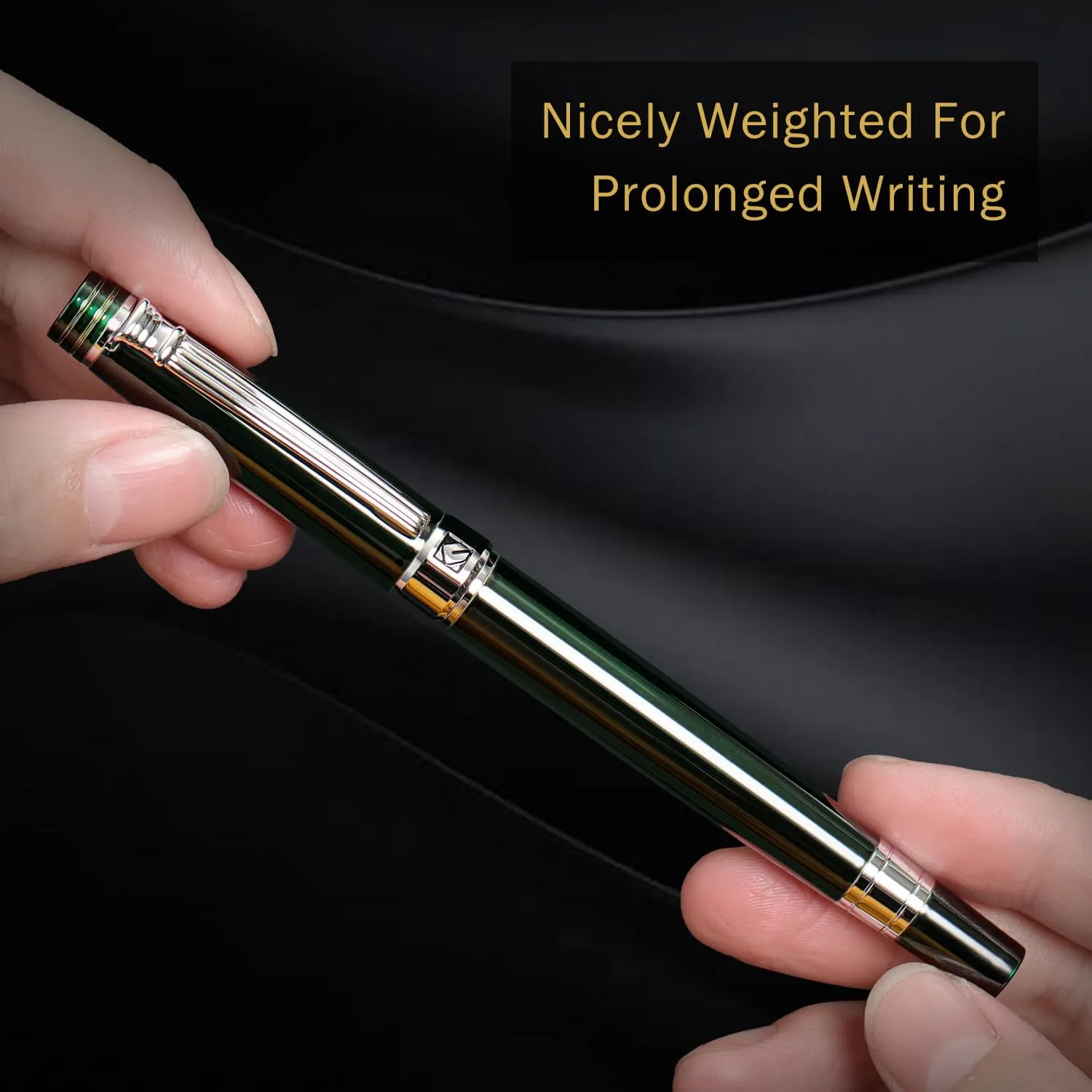 KEYZOR Luxury Writing Rollerball Pen With Schmidt Refill,Metal Pen Of 24k Gold Trim,Fancy Pen Gift Set For Men&Women In Executive Offices Business