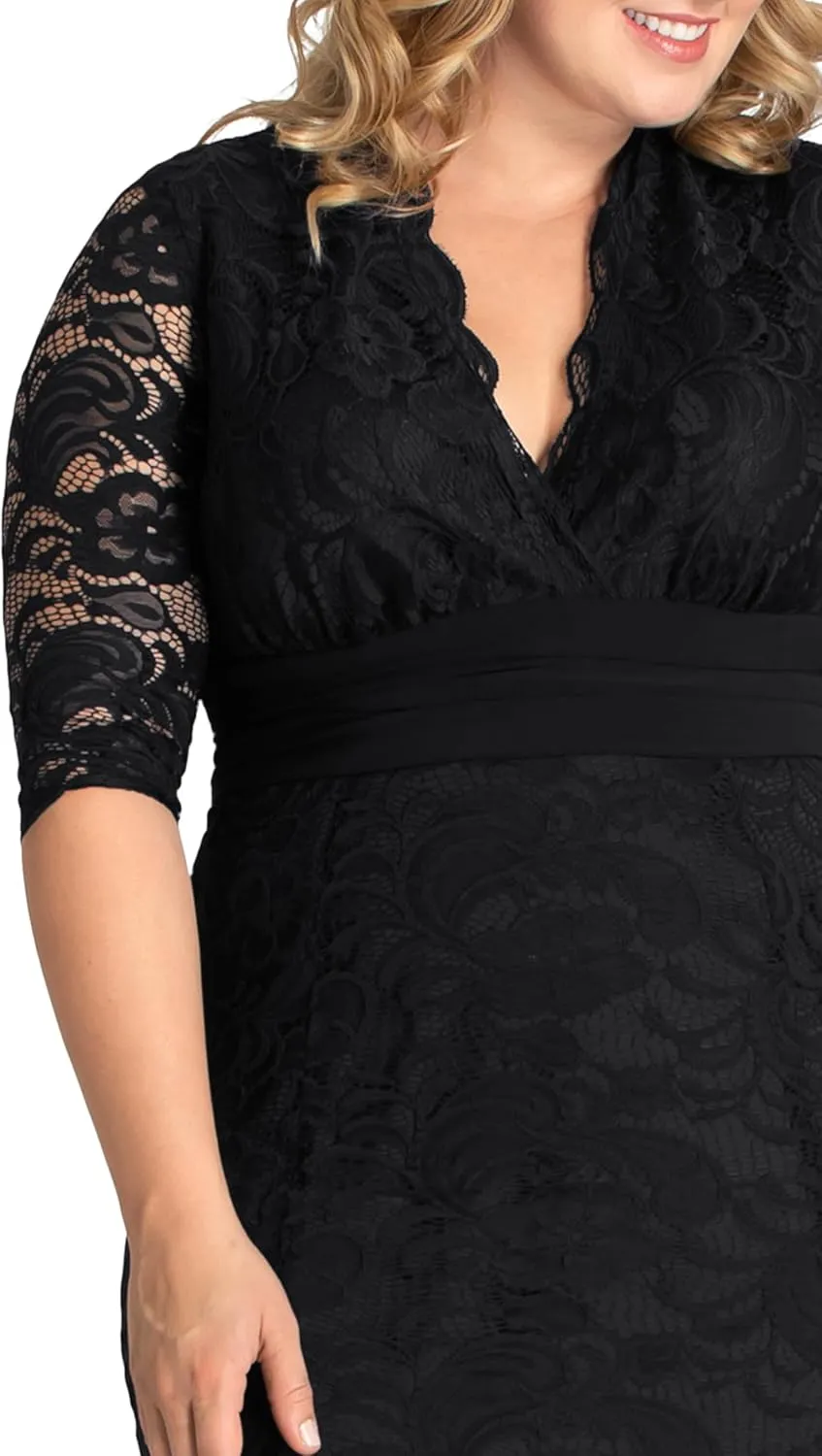 Kiyonna Women's Plus Size Screen Siren Lace Evening Gown