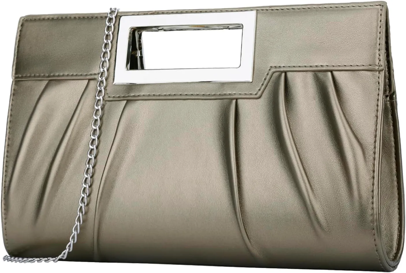 KKXIU Women Clutch Purse Elegant Pleated Evening Bag for Wedding Prom Bridal with Chain Strap