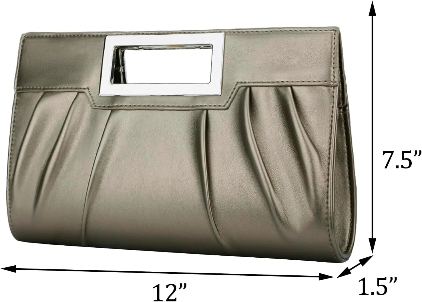KKXIU Women Clutch Purse Elegant Pleated Evening Bag for Wedding Prom Bridal with Chain Strap