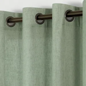 KOUFALL Sage Green Curtains 84 Inches Long,Sheer Linen Boho Grommet Cottage Core Curtains for Living Room Bedroom Dining Room,Light Green