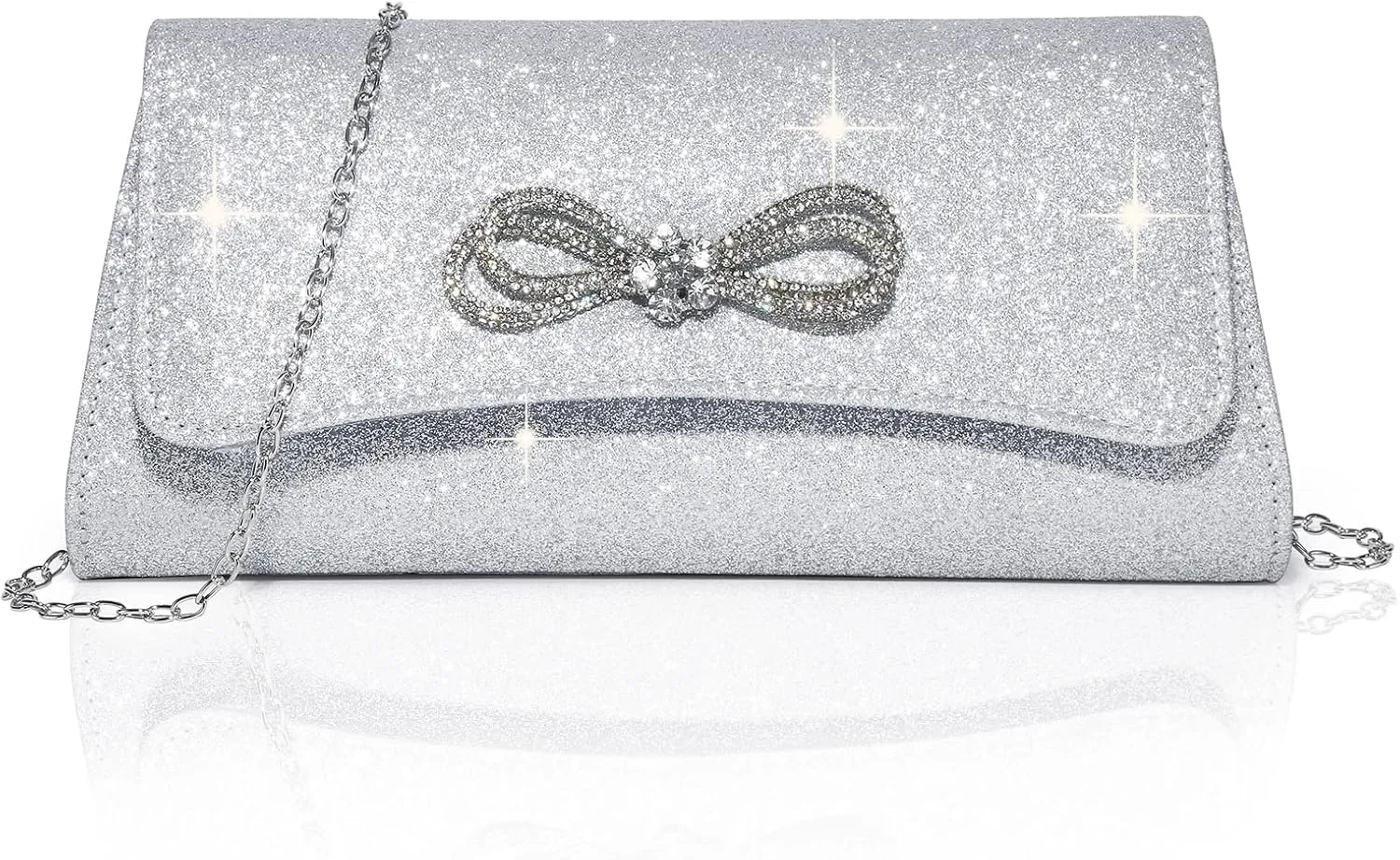 Labair Womens Evening Bag Sparkly Bow Clutch Purse Wedding Prom Formal Purses Party Cocktail Handbags.