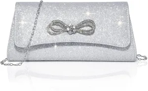 Labair Womens Evening Bag Sparkly Bow Clutch Purse Wedding Prom Formal Purses Party Cocktail Handbags.