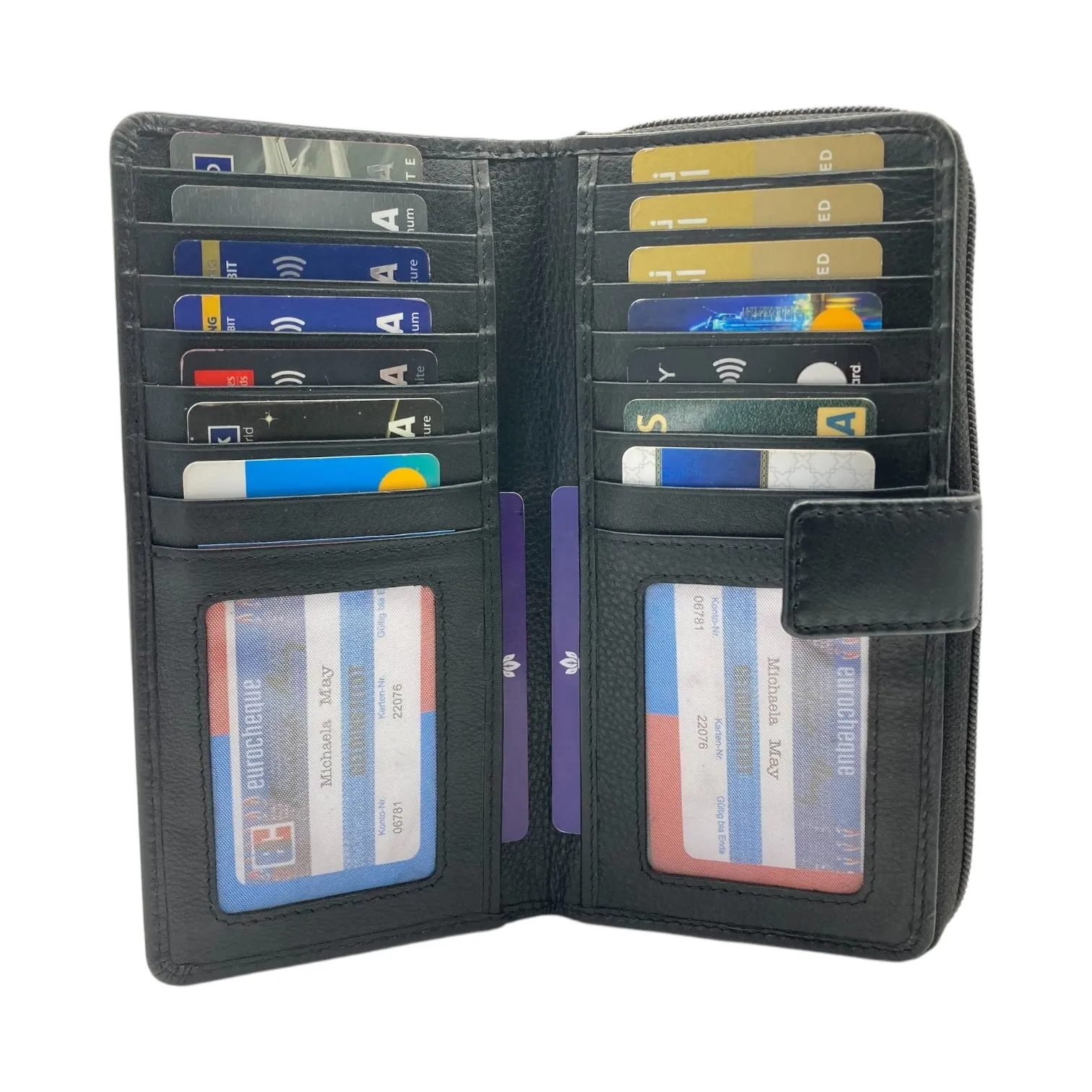 Ladies Wallet With Zipper, Bifold Wallet With  Multiple Card # 4651