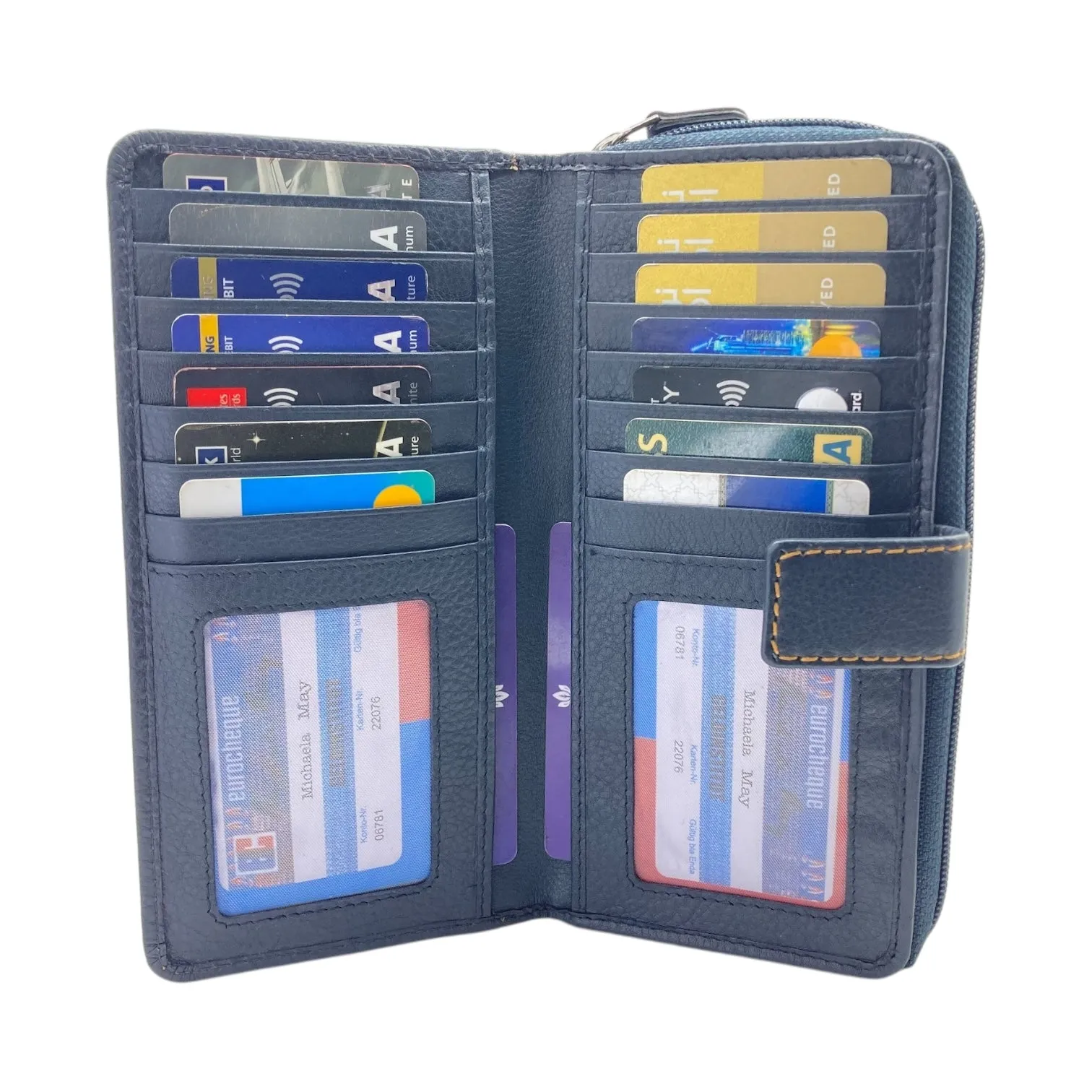 Ladies Wallet With Zipper, Bifold Wallet With  Multiple Card # 4651