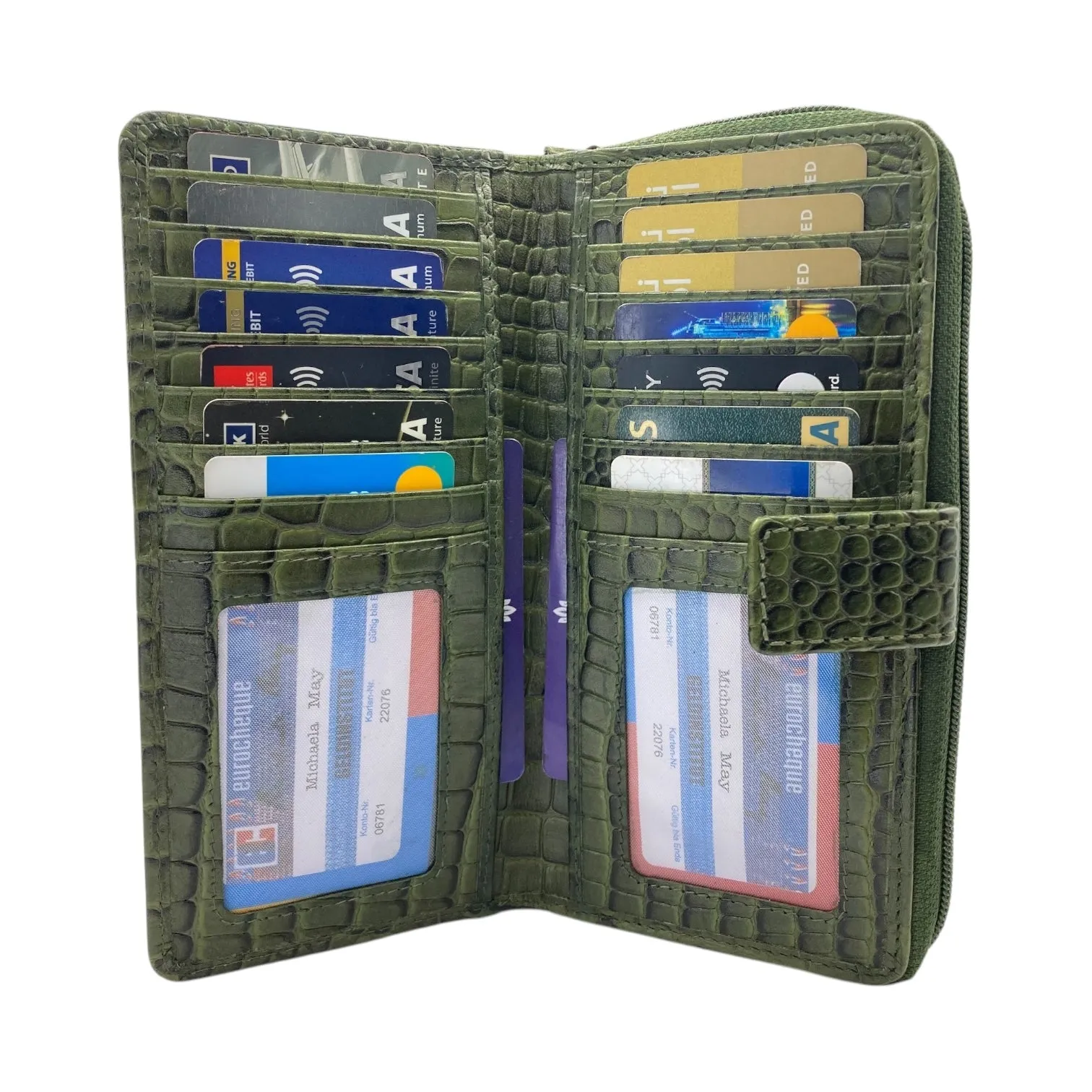 Ladies Wallet With Zipper, Bifold Wallet With  Multiple Card # 4651