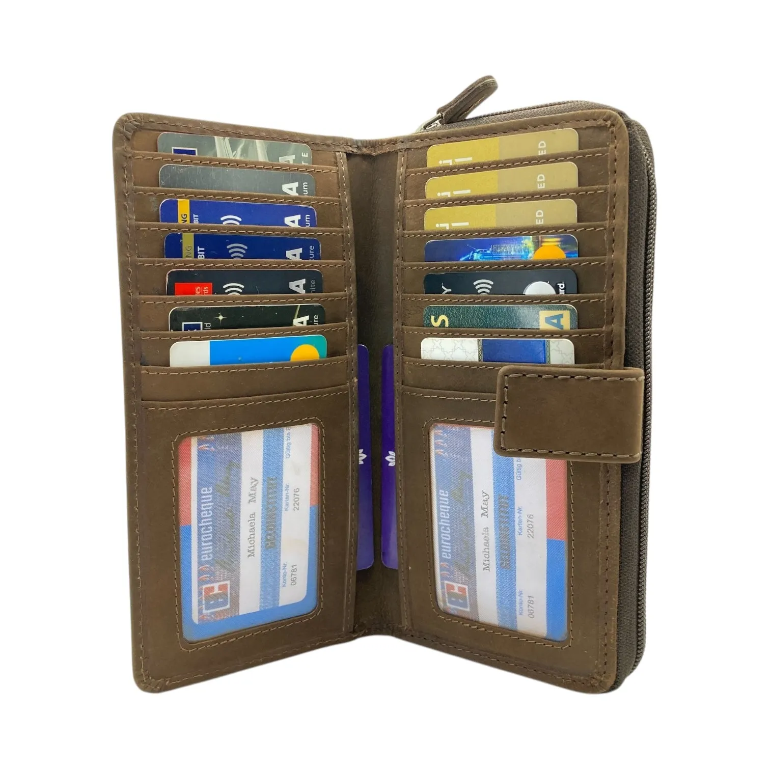 Ladies Wallet With Zipper, Bifold Wallet With  Multiple Card # 4651