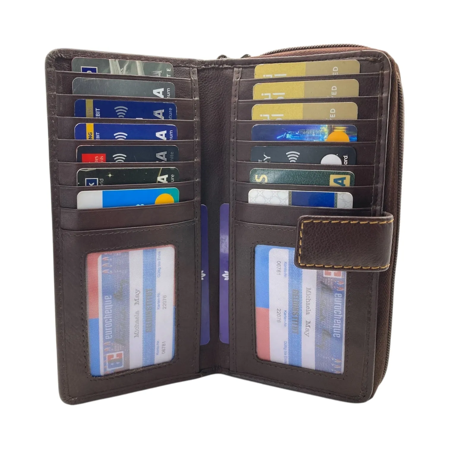 Ladies Wallet With Zipper, Bifold Wallet With  Multiple Card # 4651