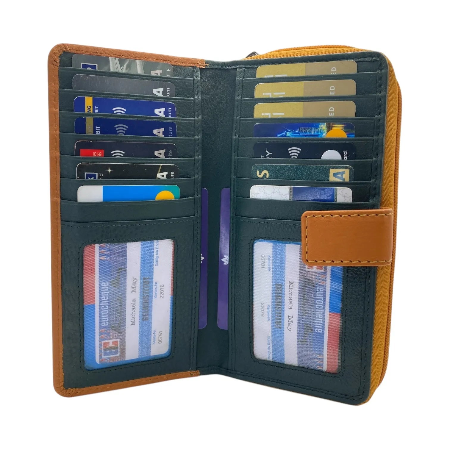 Ladies Wallet With Zipper, Bifold Wallet With  Multiple Card # 4651