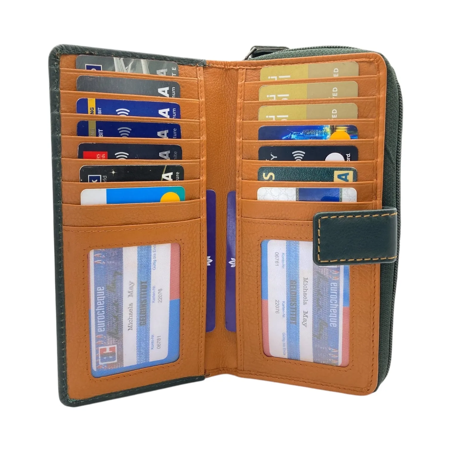 Ladies Wallet With Zipper, Bifold Wallet With  Multiple Card # 4651