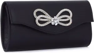 Lanpet Women Bow Evening Bag Rhinestone Clutch Purse Wedding Prom Purse Formal Cocktail Prom Handbag