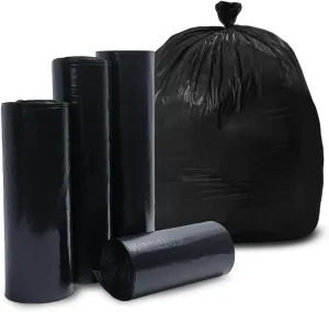 Large 55-60 Gallon Trash Bags Black Trash Bags Lawn Bags Heavy Duty Outdoor Trash Bags 38'' x 58'' (1.5 mil)