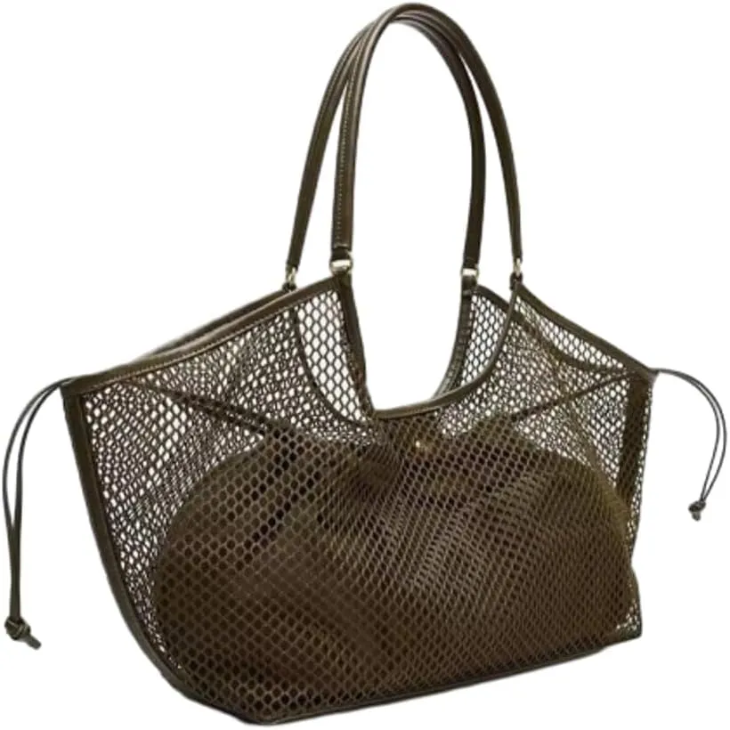 Large Mesh Beach Tote Womens Shoulder Handbag with Soft Inner Bag